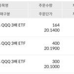 TQQQ 리밸런싱 2023년 TQQQ 20달러 매수 화면